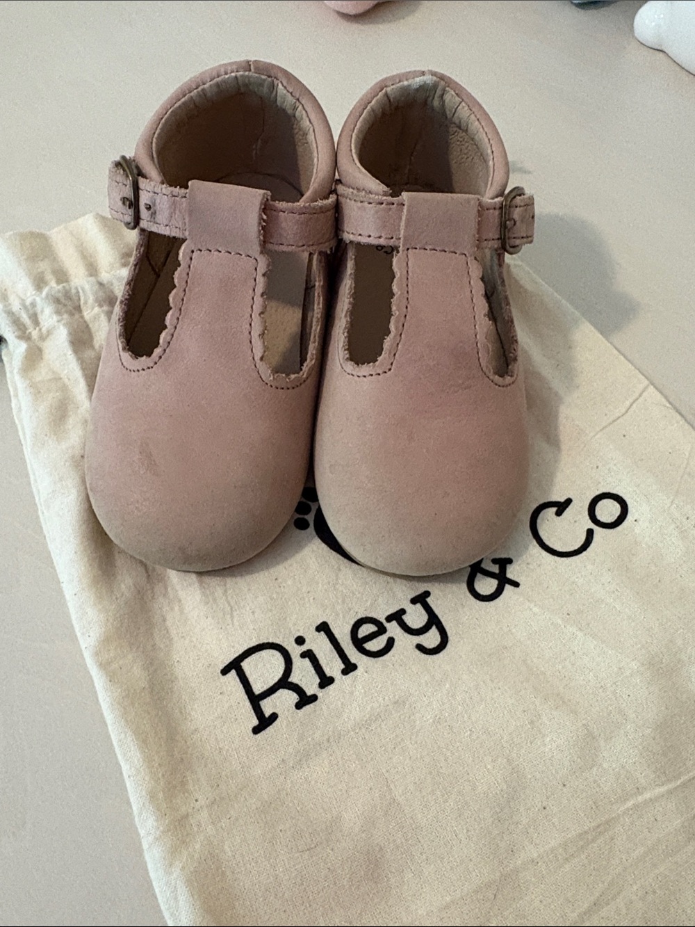Riley & Co Leather Pink T-Strap Dress Shoes Size 7